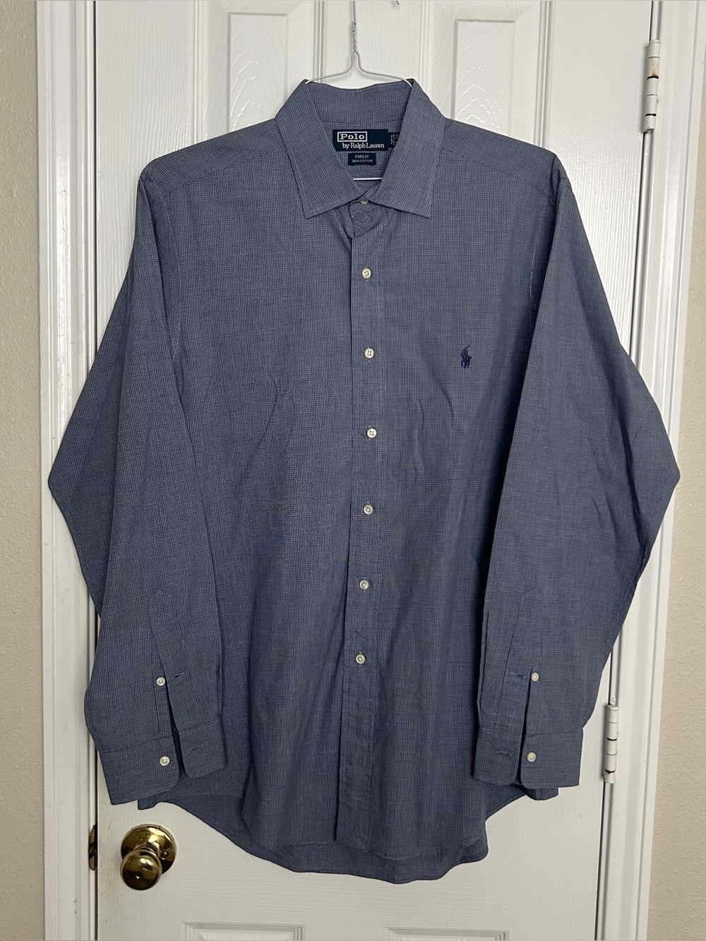 Vintage Polo Ralph Lauren Shirt Mens 17-36 Check Philip Button Down Hong Kong